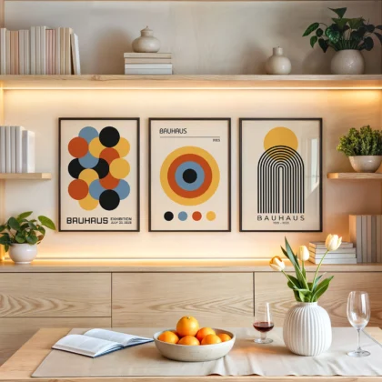 Bauhaus Print Set of 3 – Circle Harmony