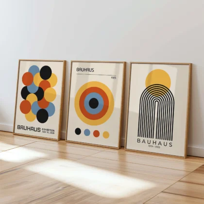 Bauhaus Print Set of 3 – Circle Harmony