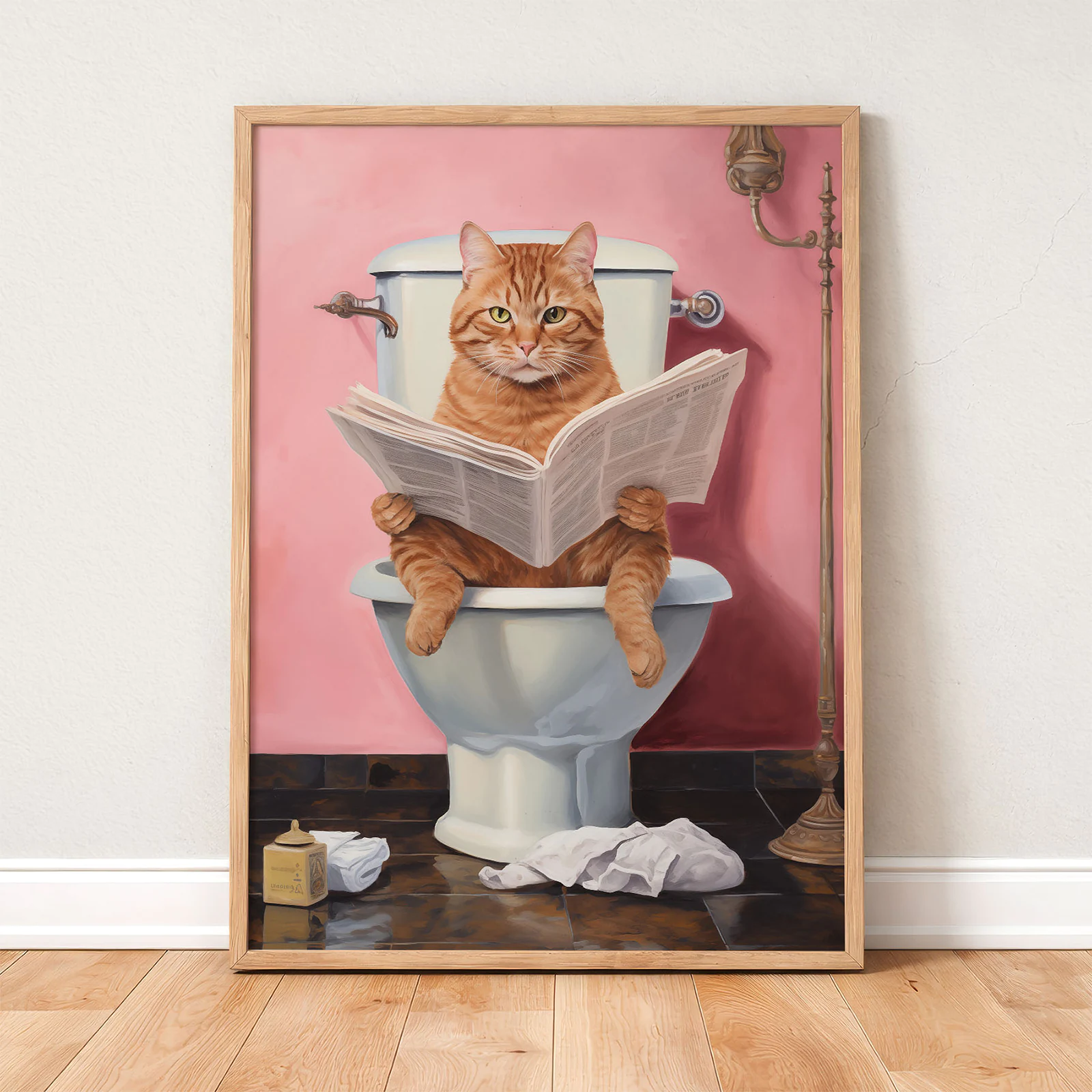 Cat Toilet Poster – Funny Bathroom Wall Art