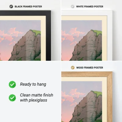 Kawase Hasui woodblock print with framing options – black, white, wood, ready to hang