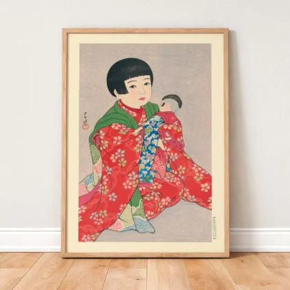 Child with Doll by Hasui Kawase