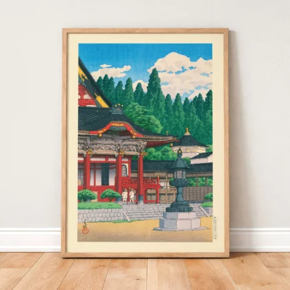 Raudonoji šventykla – Hasui Kawase paveikslas