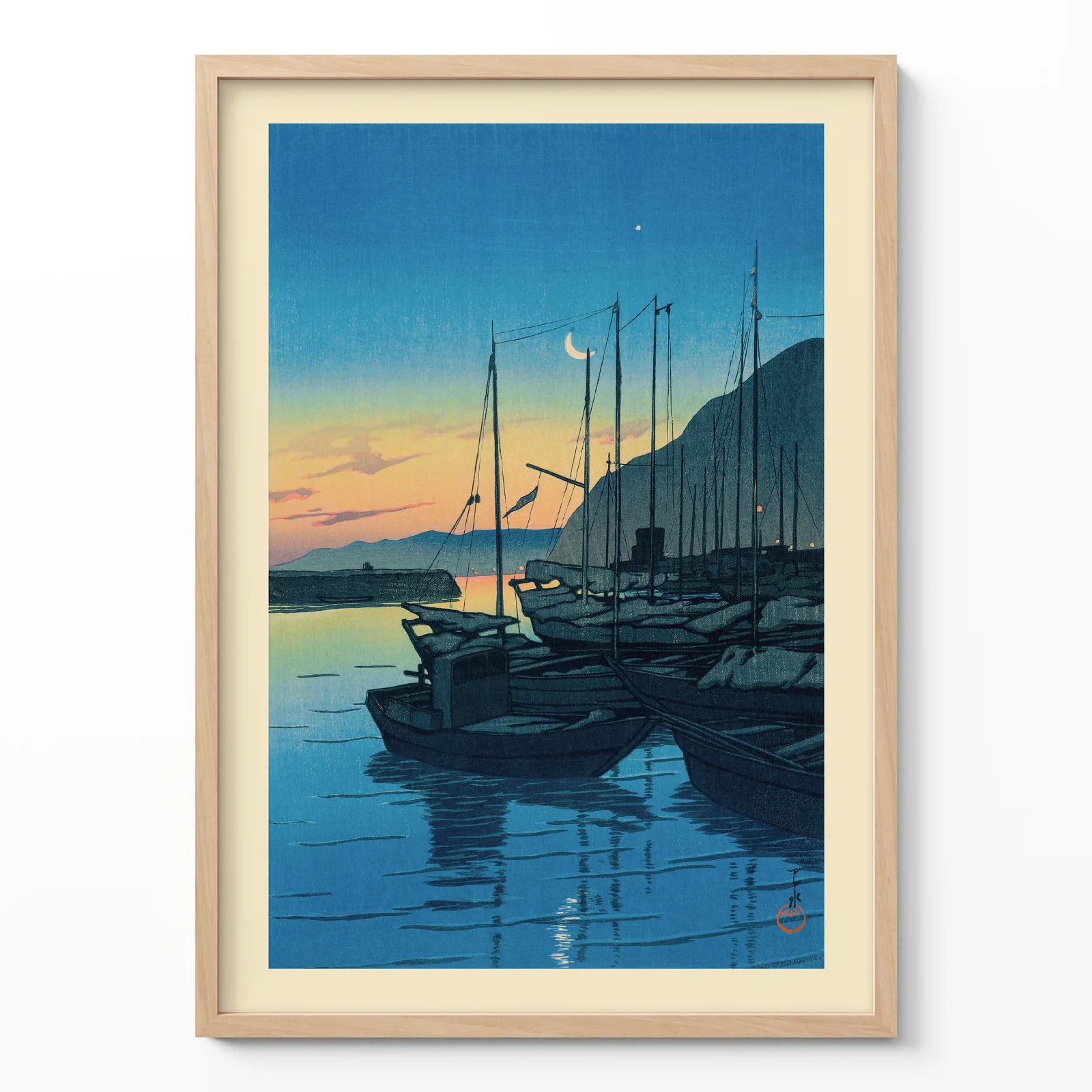 Retro Japanese Poster – Kawase Hasui Morning in Beppu Print