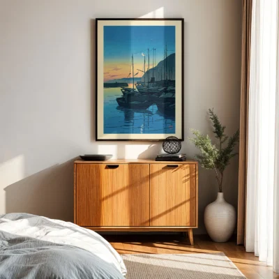 Retro Japanese Poster – Kawase Hasui Morning in Beppu Print - Image 6