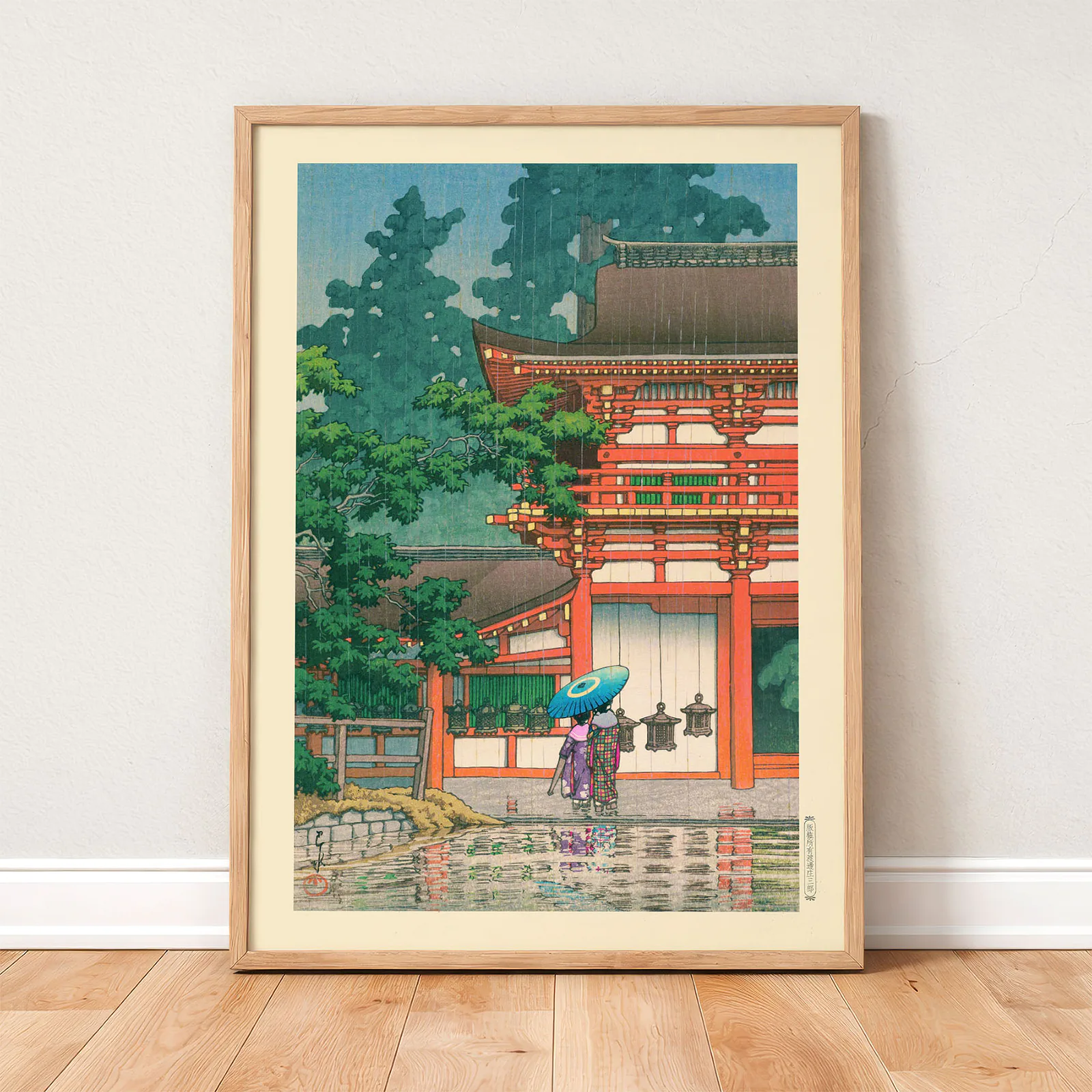Japanese Wall Art – Kawase Hasui Rain at Kasuga Shrine