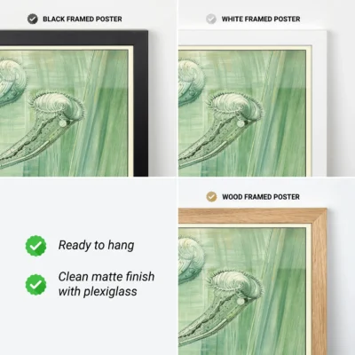 Micro organisms poster vintage science print frame options black white wood