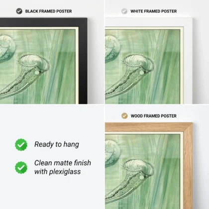 Micro organisms poster vintage science print frame options black white wood