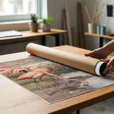 Flamingo print vintage bird art print