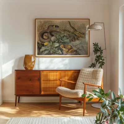 Frog poster botanical wildlife wall decor