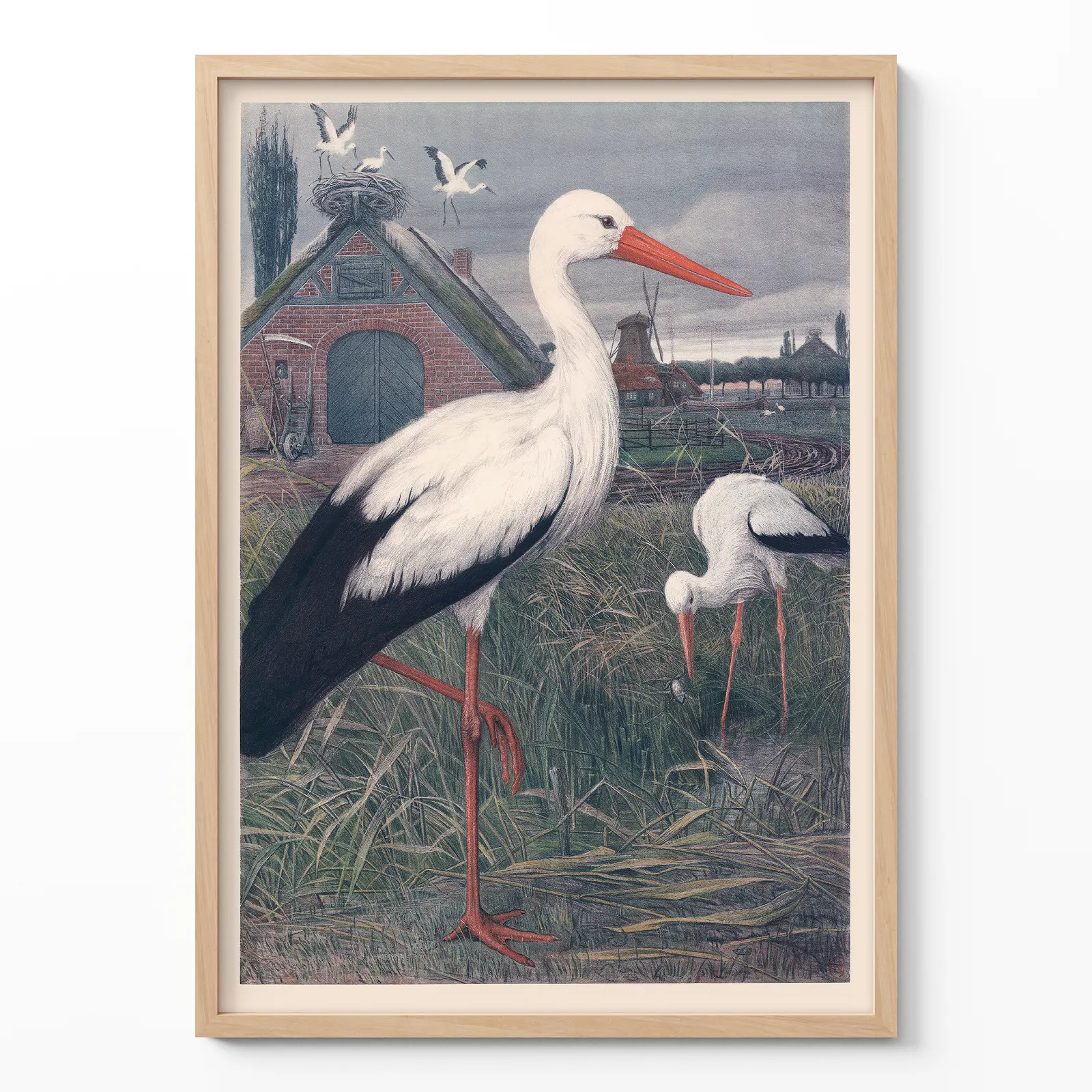 Stork Poster – Vintage Bird Wall Art Stork poster vintage bird wall art