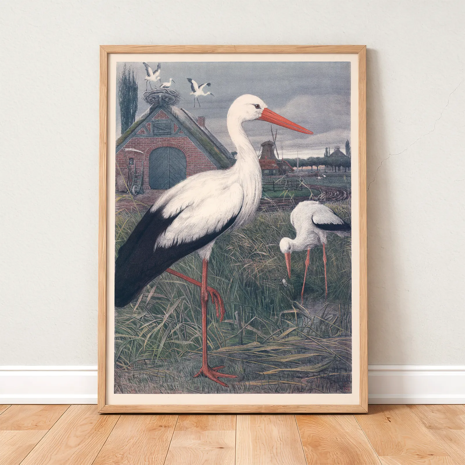 Stork Poster – Vintage Bird Wall Art