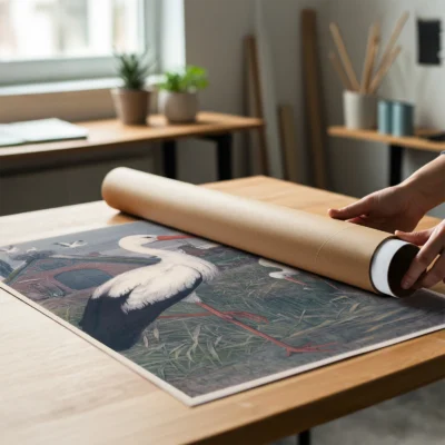 Stork poster vintage bird art print