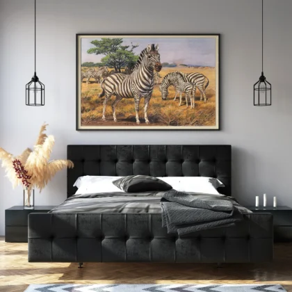 Zebra poster vintage safari wall decor