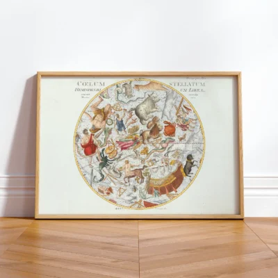 Celestial map poster framed floor display
