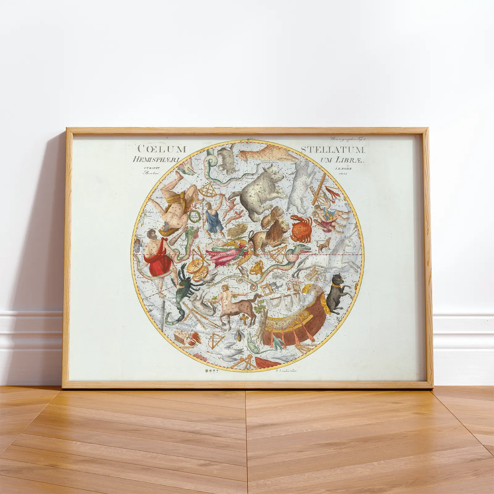 Leo Constellation Poster – Antique Celestial Wall Art Vintage Celestial Map Poster – Antique Constellation Star Chart
