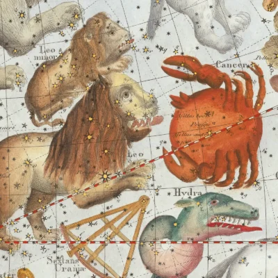 Celestial map poster zodiac detail print