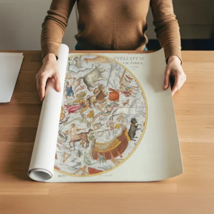 Celestial map poster rolled art print