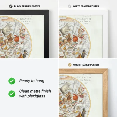 Celestial map poster framed wall art options