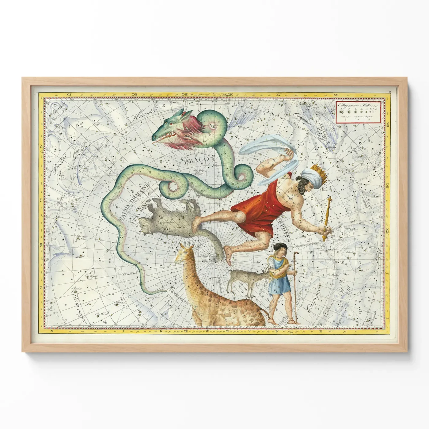 Antique Constellation Map Poster – Vintage Celestial Star Chart