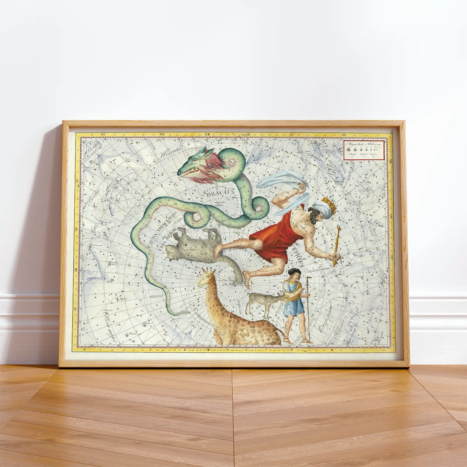 Antique Constellation Map Poster – Vintage Celestial Star Chart