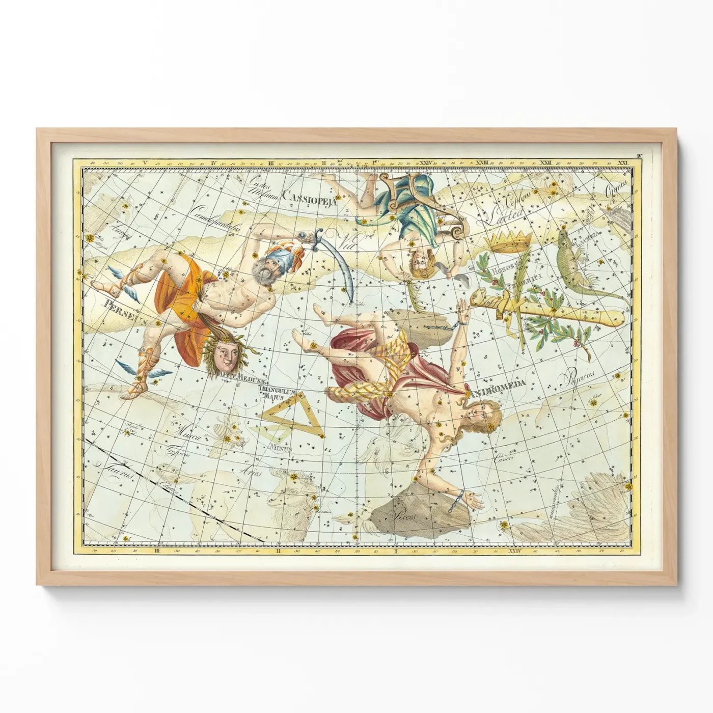 Vintage constellation map wall art poster