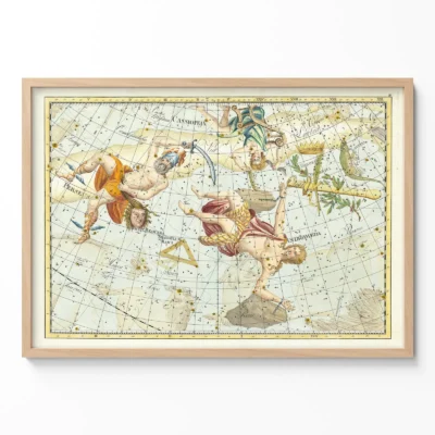 Vintage constellation map wall art poster