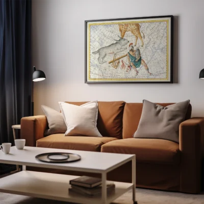 Antique celestial map living room wall decor