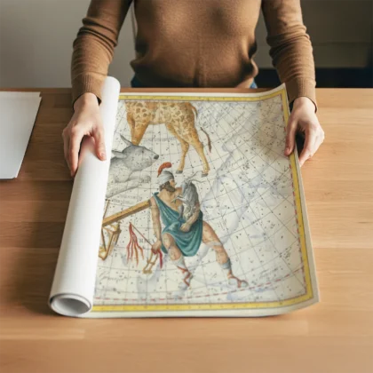 Antique celestial map rolled art print