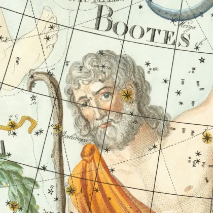 Bootes constellation zodiac detail print