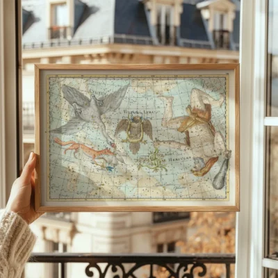 Cygnus constellation framed window display