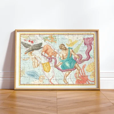 Ophiuchus constellation framed wall print