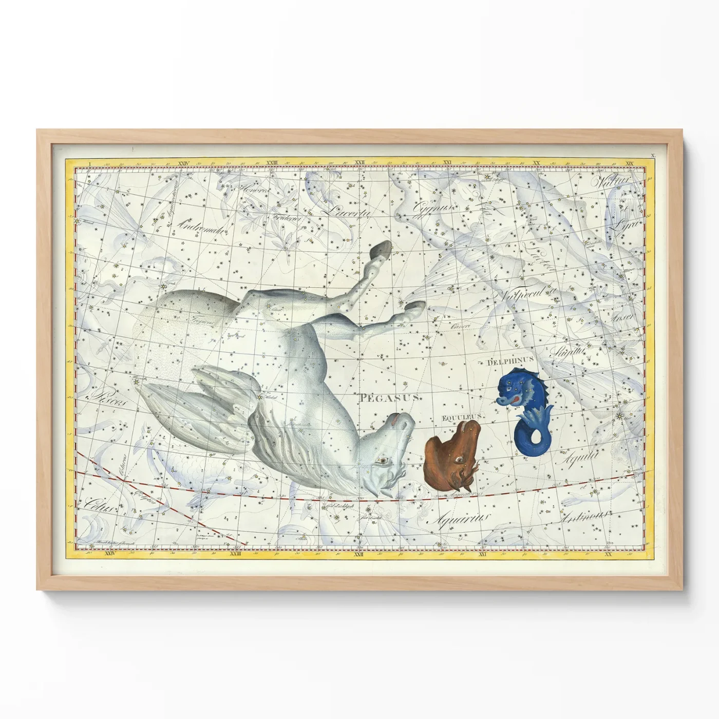 Pegasus constellation poster vintage wall art