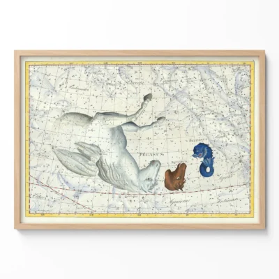 Pegasus constellation poster vintage wall art