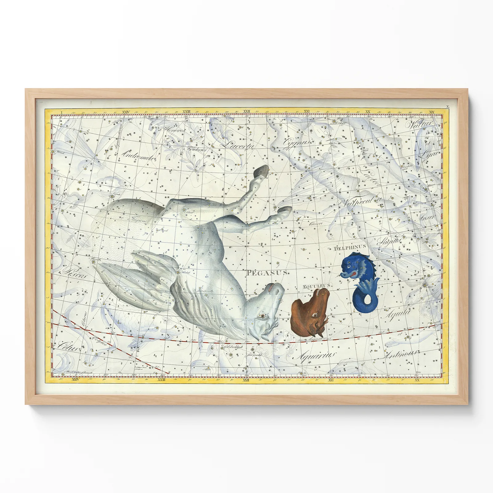 Pegasus constellation poster vintage wall art