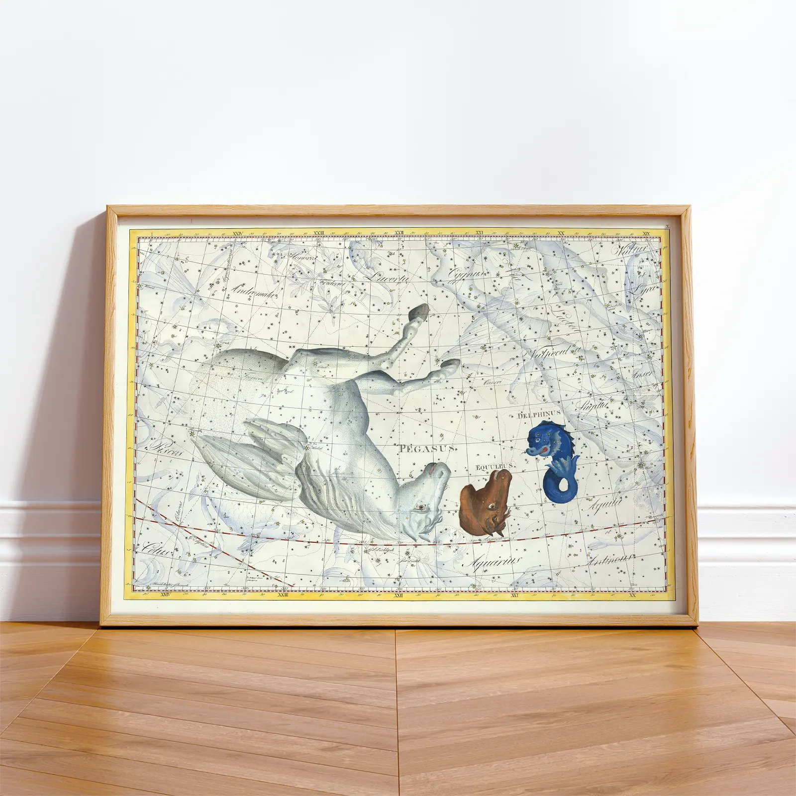 Pegasus Constellation Poster – Antique Celestial Wall Art