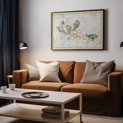 Pisces constellation living room wall decor