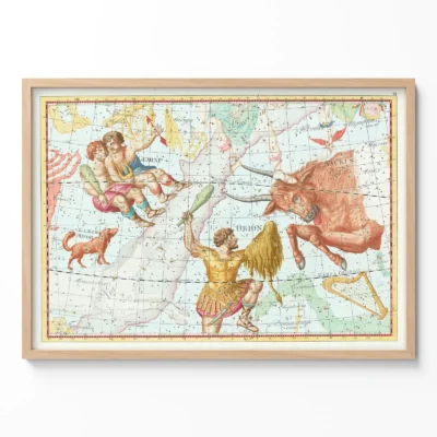 Taurus constellation vintage wall art poster