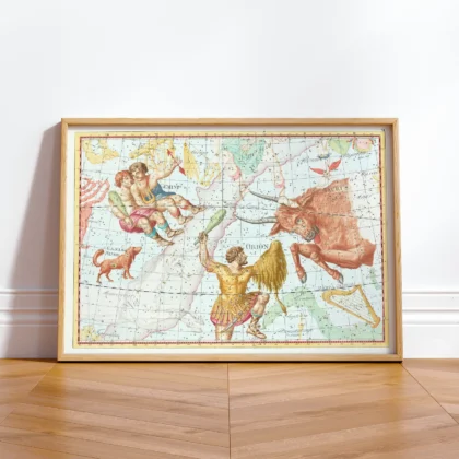 Taurus constellation framed wall print