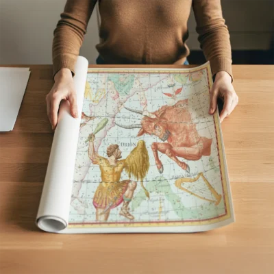 Taurus constellation rolled art print