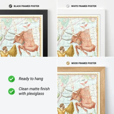 Taurus constellation framed poster options