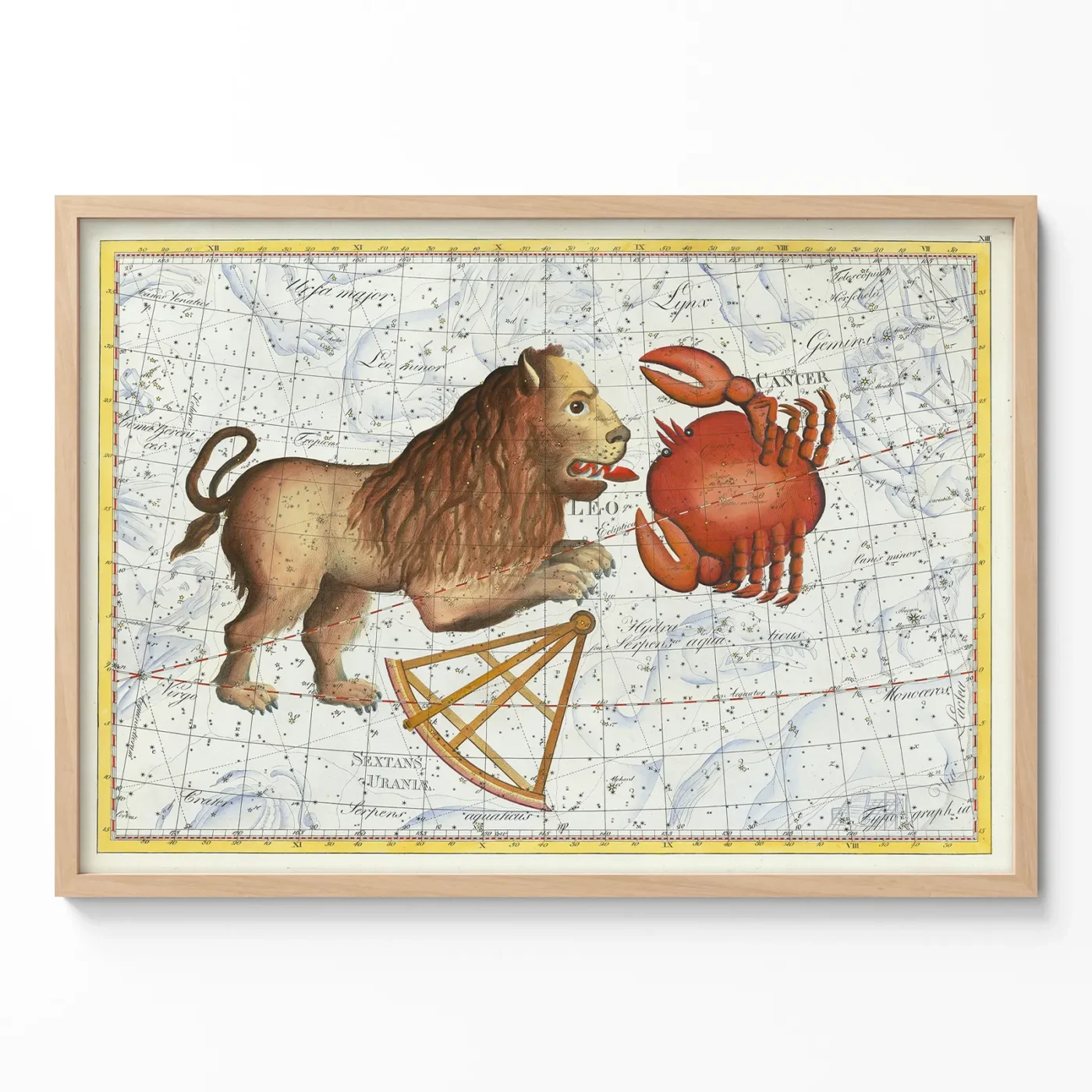 Leo constellation vintage wall art poster