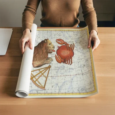 Leo constellation rolled art print