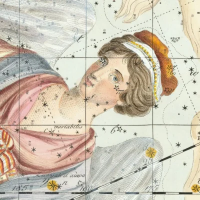 Virgo constellation zodiac detail print
