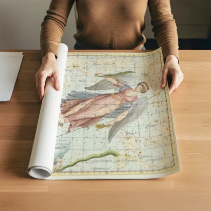 Virgo constellation rolled art print