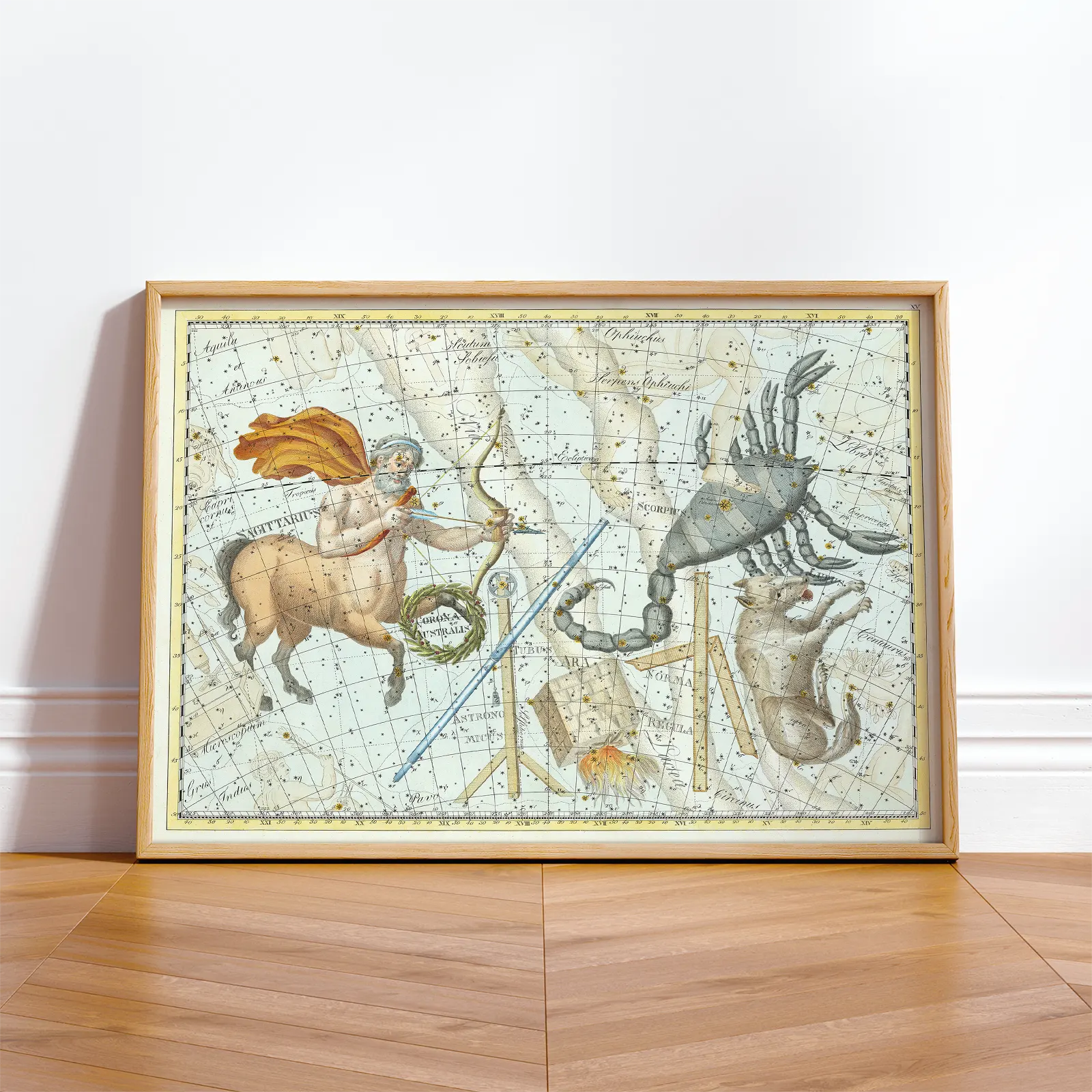 Sagittarius Constellation Poster – Antique Celestial Wall Art