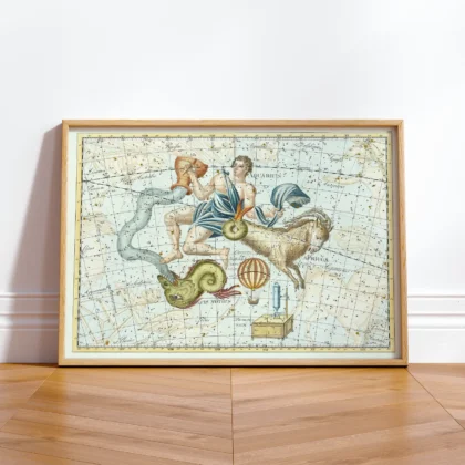 Aquarius constellation framed wall print