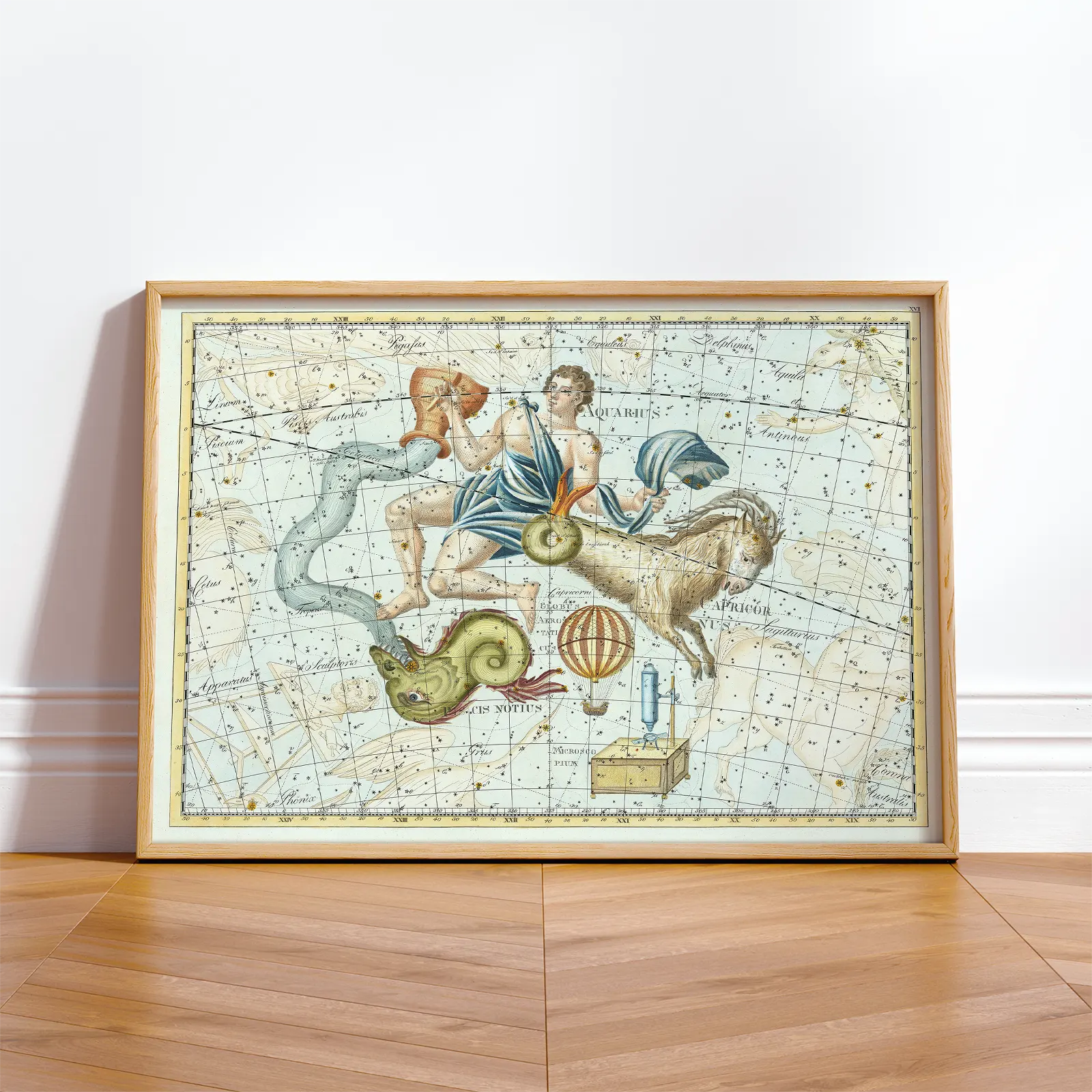 Aquarius Constellation Poster – Antique Celestial Print