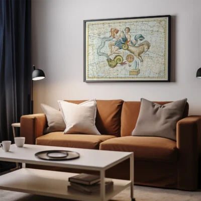 Aquarius constellation living room wall decor