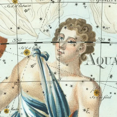 Aquarius constellation zodiac detail print