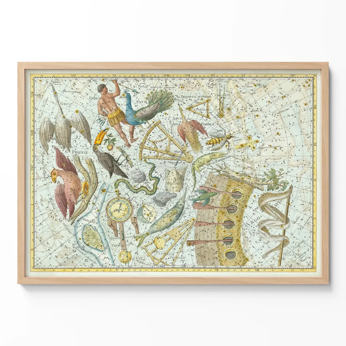 Phoenix constellation vintage wall art poster